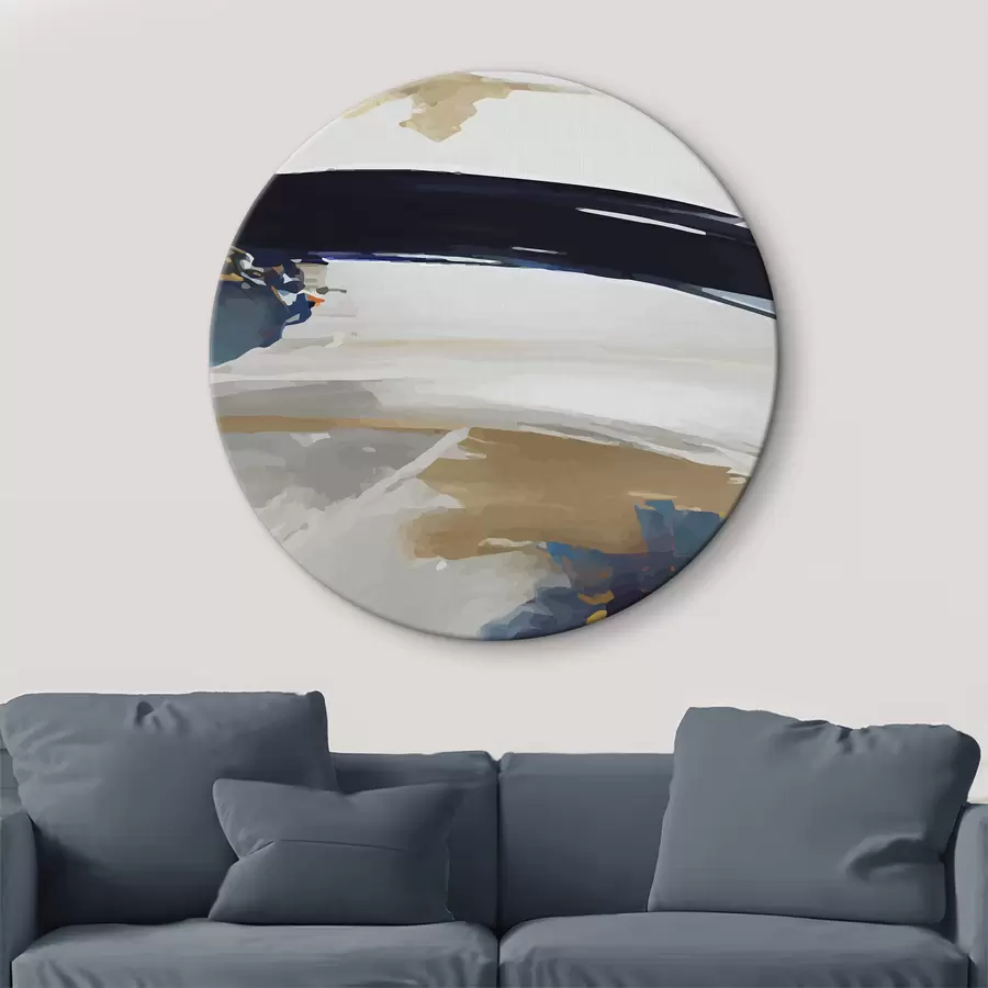 Pilt Ekspressiivne abstraktsioon halli ja sinise värviga r36620