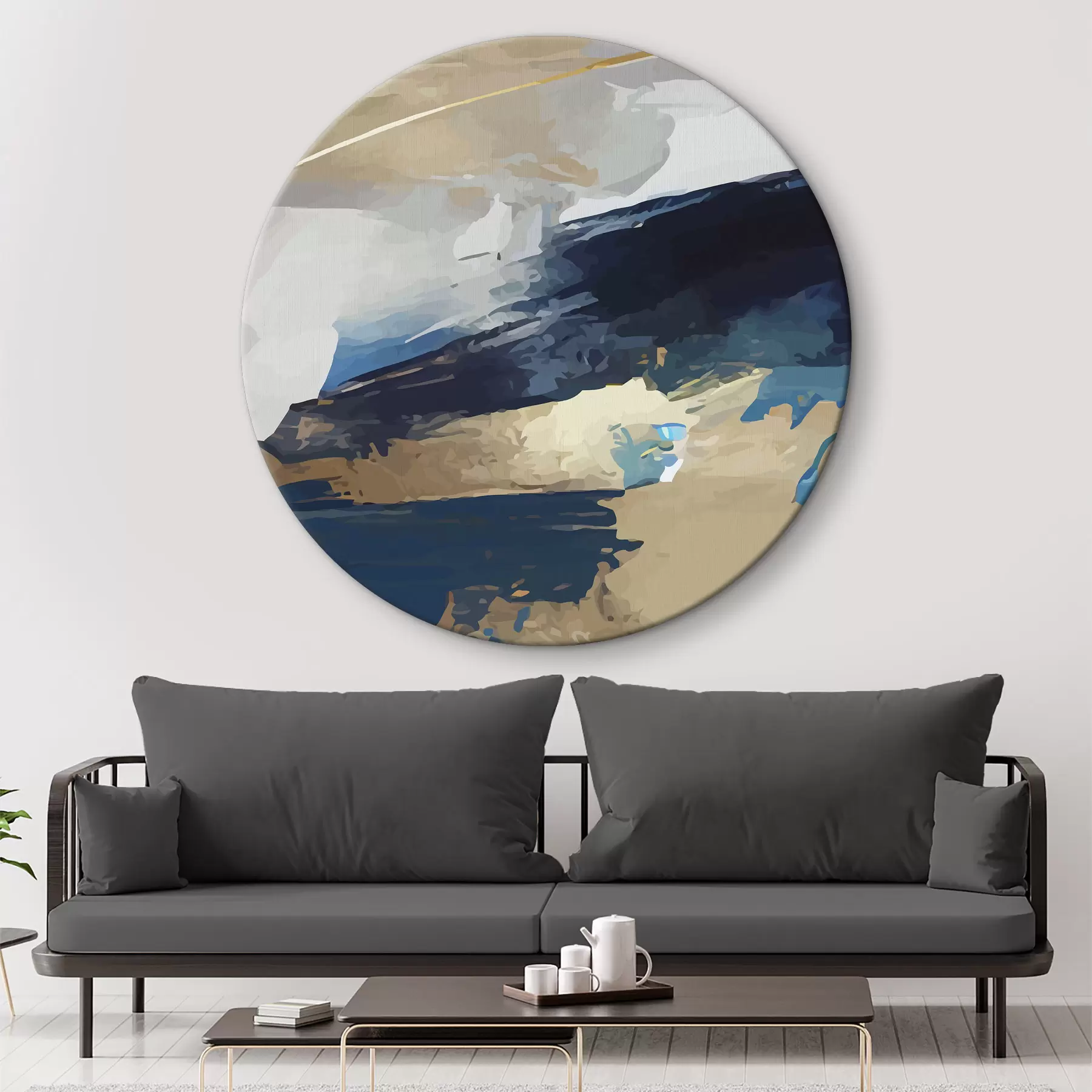 Pilt Ekspressiivne hall ja sinine abstraktsioon r36621