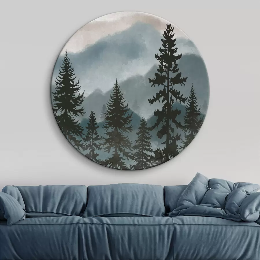 Pilt Mägimaastik koos kuusepuudega akvarelliga r37017