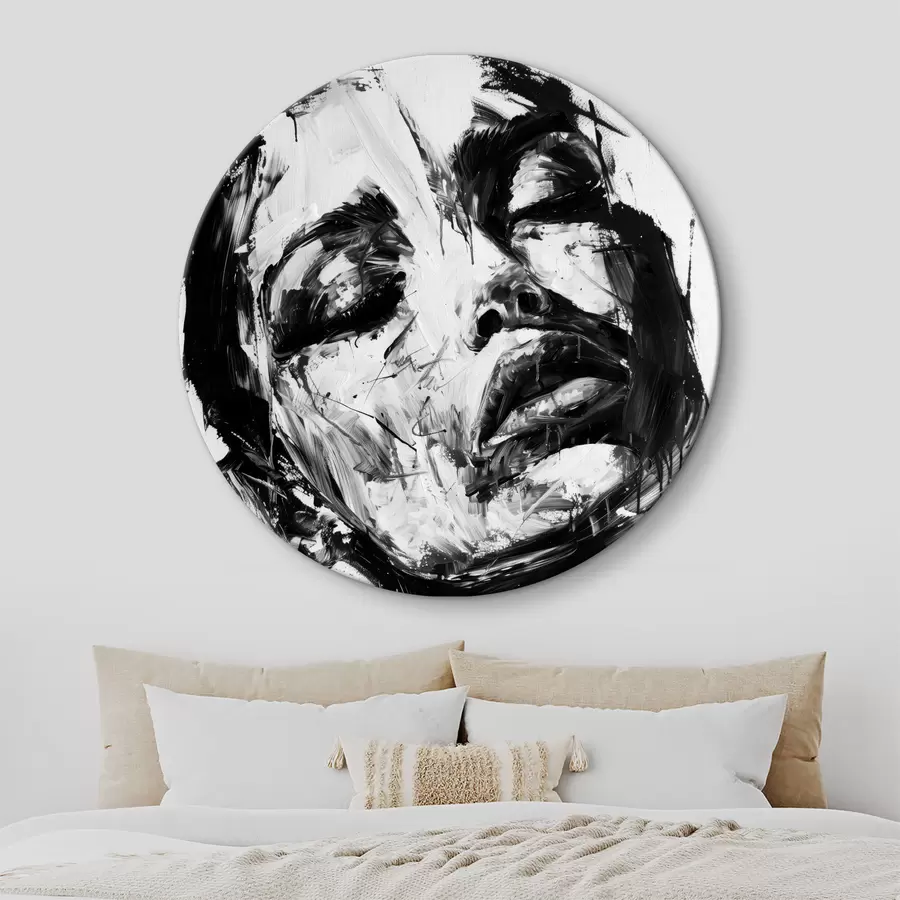 Pilt Mustade pintslitõmmetega naise portree r38641