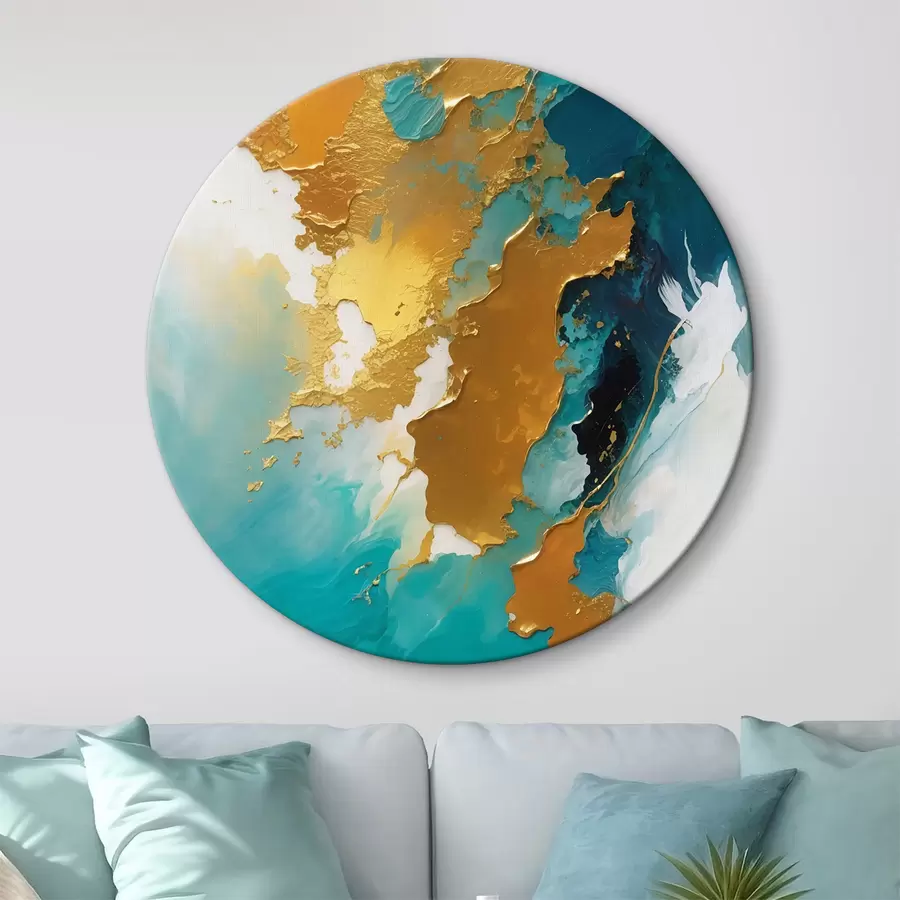 Fototapeedid Teelilla ja merevaigukollane abstraktne vedeliku kompositsioon r35823