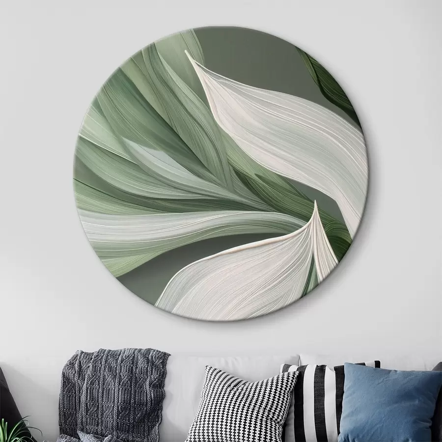 Fototapeedid mahukas abstraktne loor valges ja rohelises värvitoonis r39327