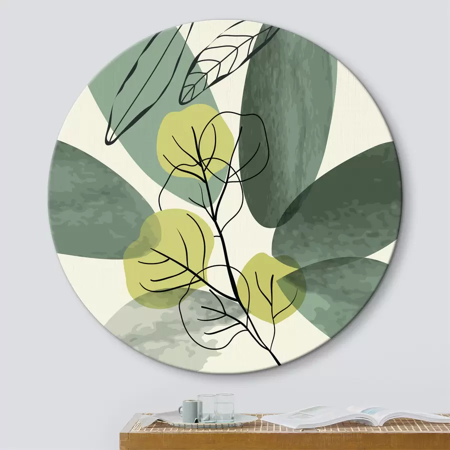 Pilt Akvarelljoonistus boho lehtedest r36106