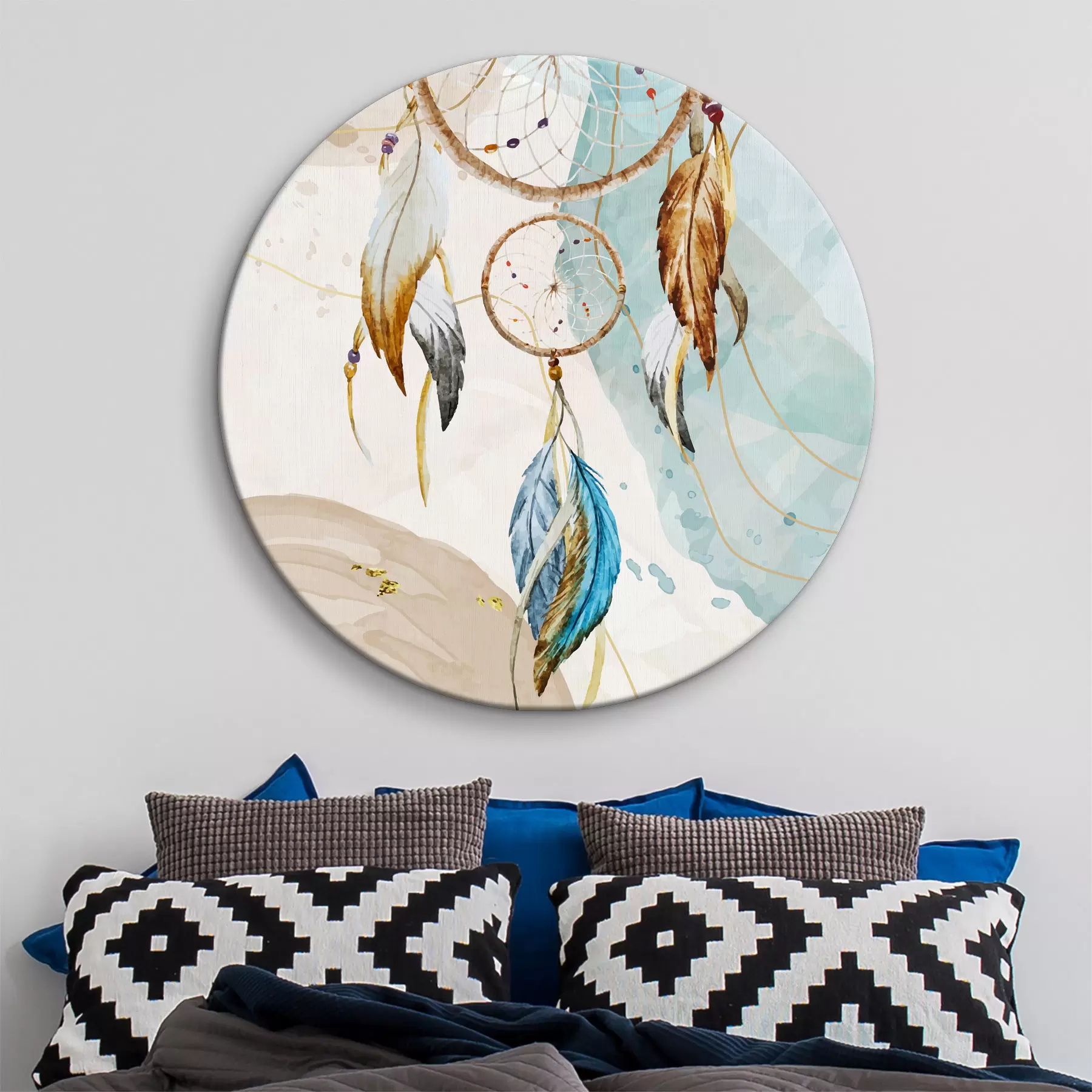 Pilt akvarell, unenäopüüdja, suled, pastell r38330