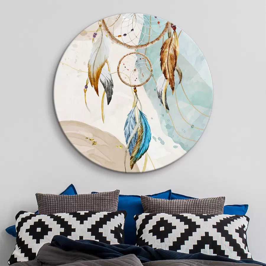 Pilt akvarell, unenäopüüdja, suled, pastell r38330