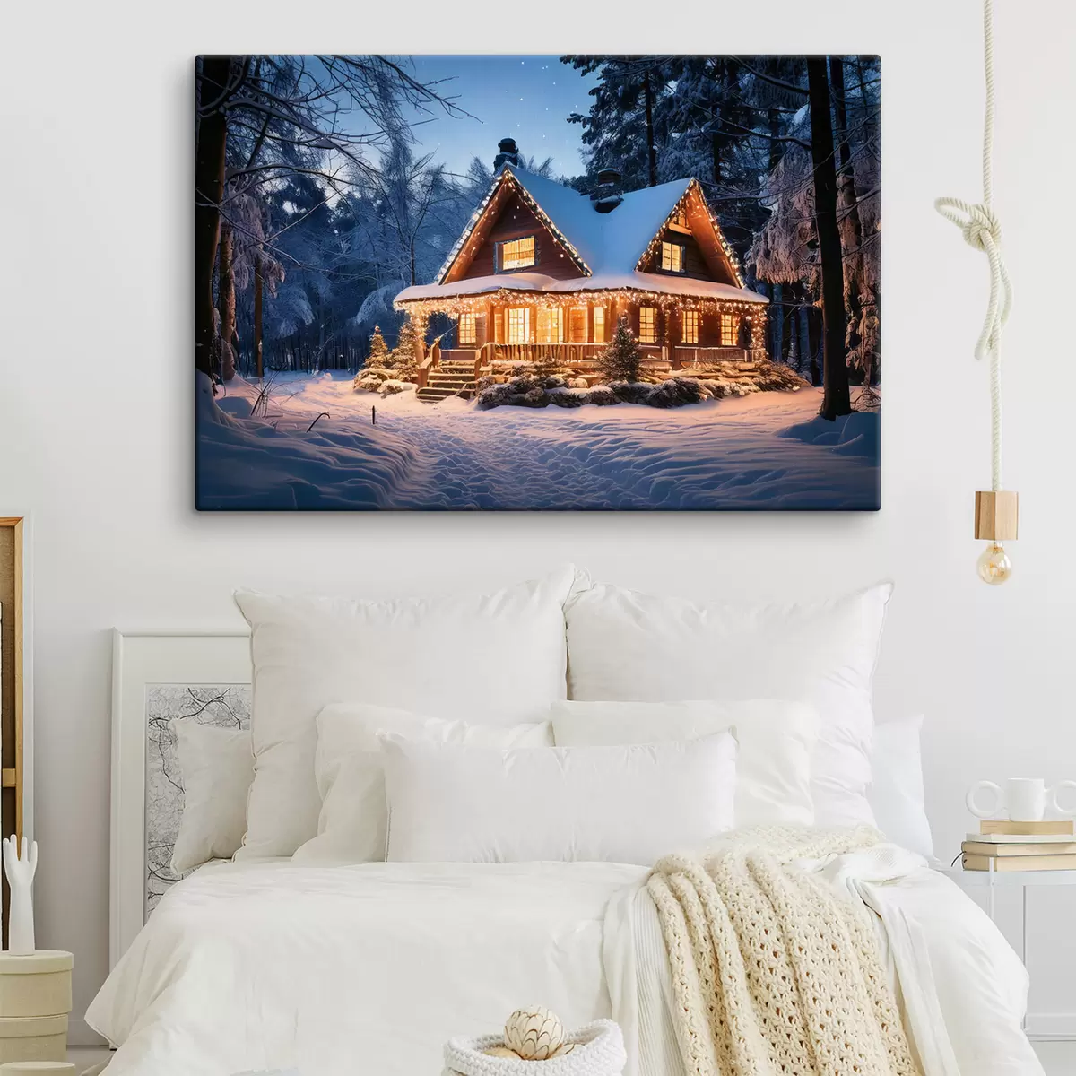 Pilt hubane maja metsas talvel s41997