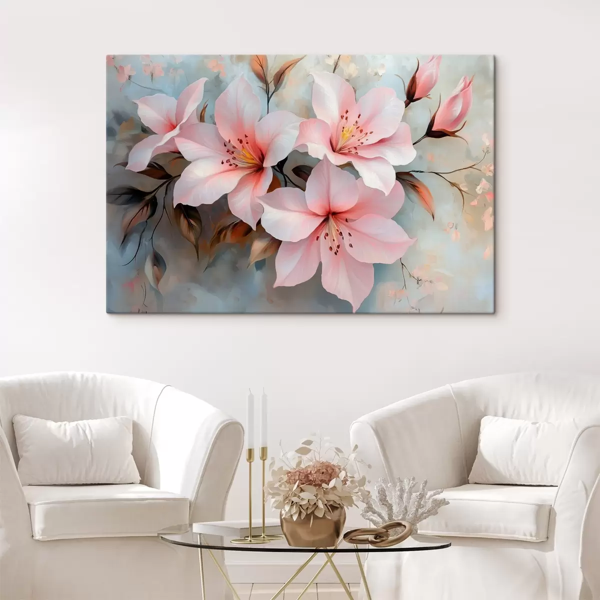 Pilt õrnad roosad lilled s42010