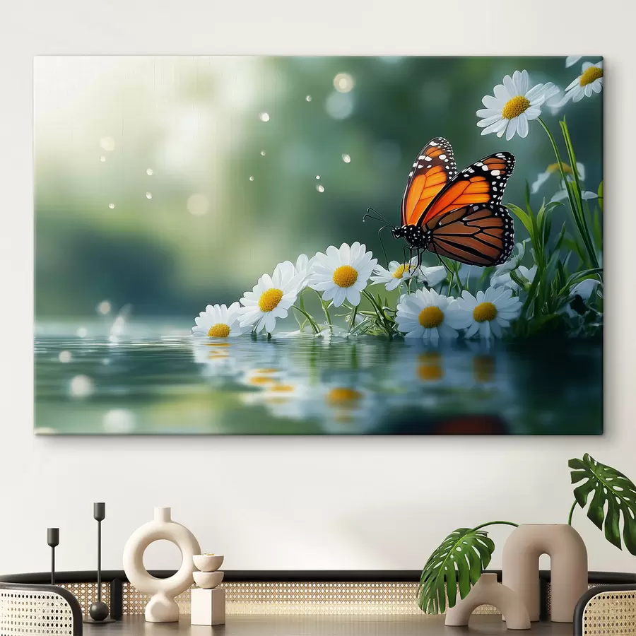 Pilt liblikas päevalillede peal s42017