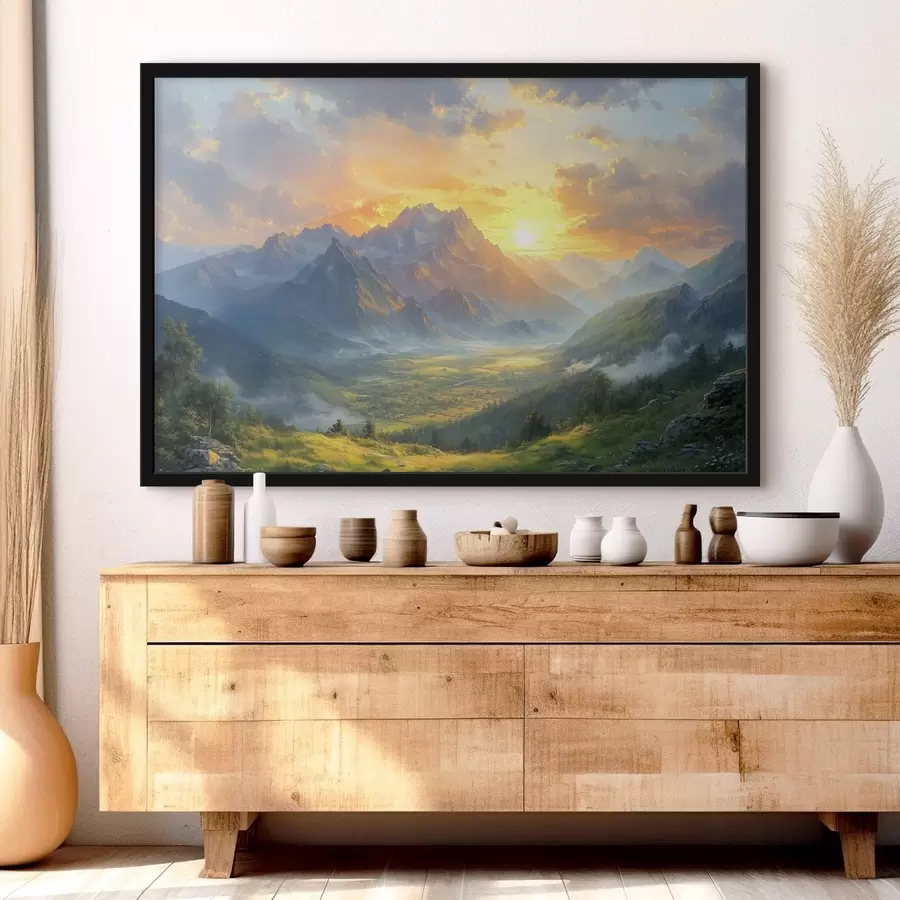 Fototapeedid hommikupoolik mägedes f42004