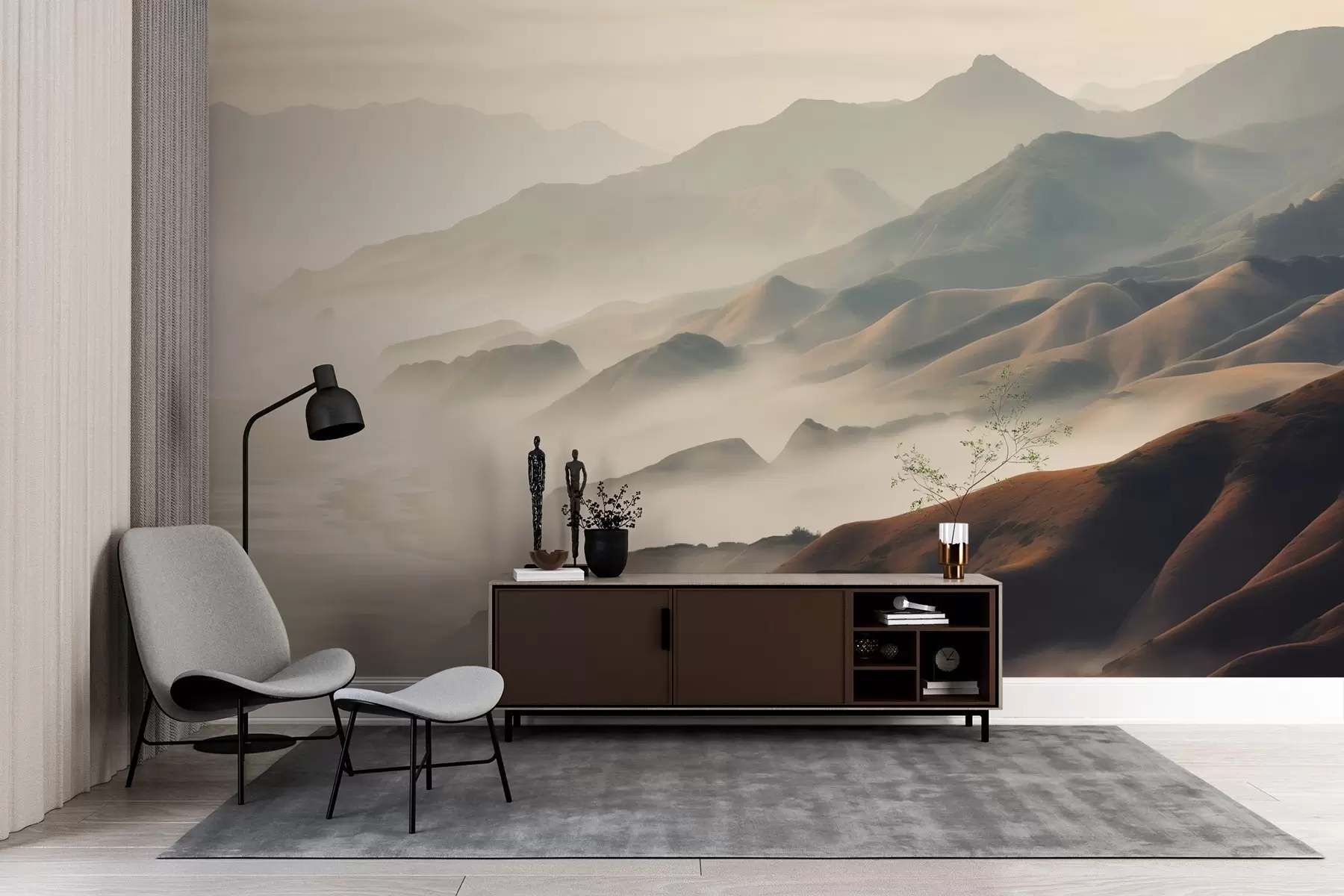 Fototapeedid Mäed udus w02430