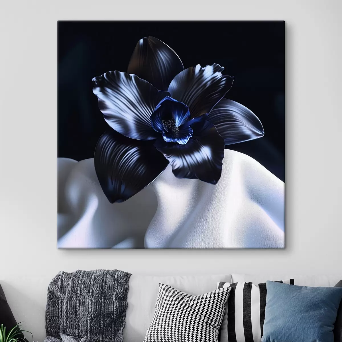 Pilt Must orhidee siidist taustal s41976