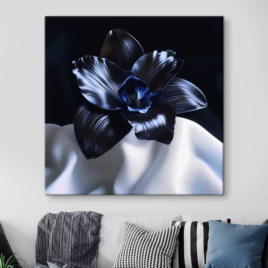 Pilt Must orhidee siidist taustal s41976