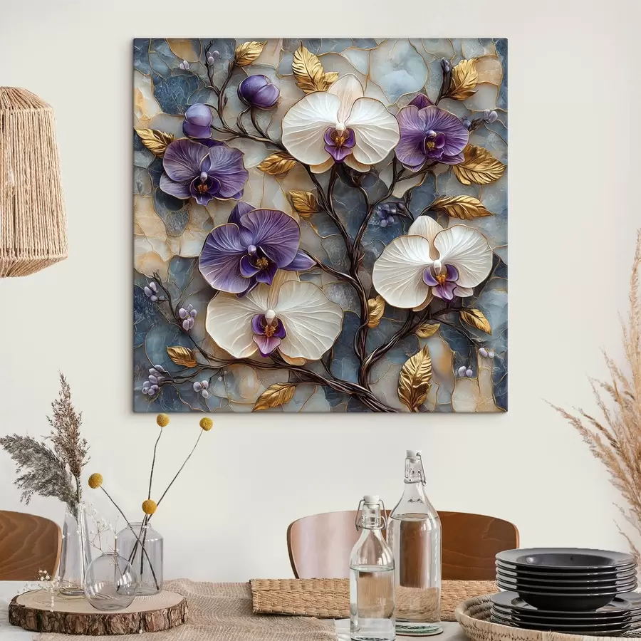 Pilt Elegantsed orhideed luksuslikul marmortaustal s41985