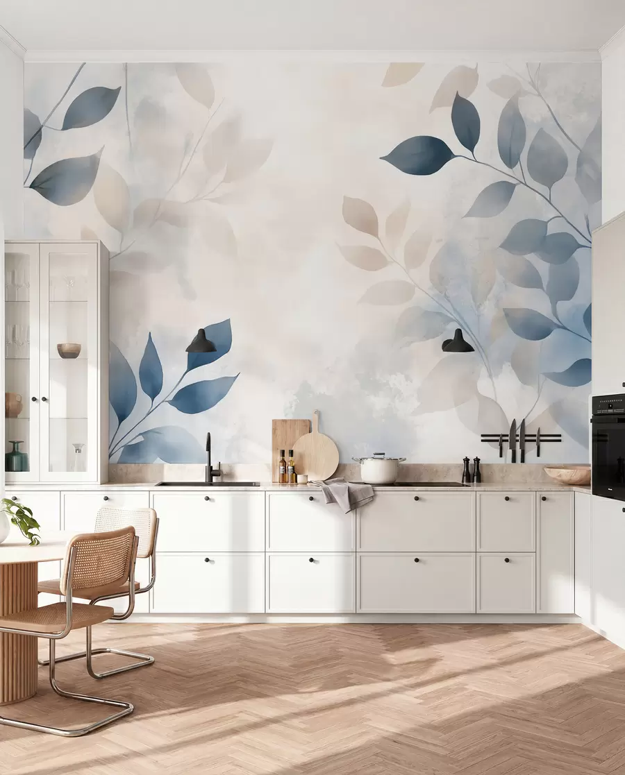 Fototapeedid õrnad lehed akvarellitehnikas w02453