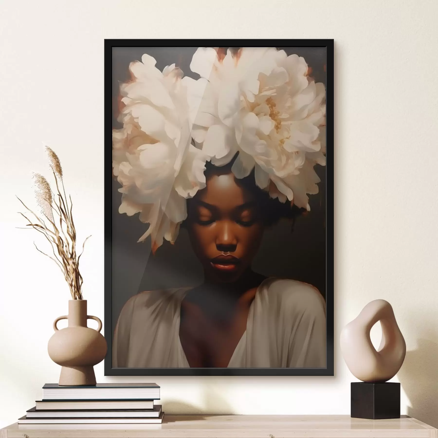 Pilt Tüdruk mudel ja lilled tema juustes f41799