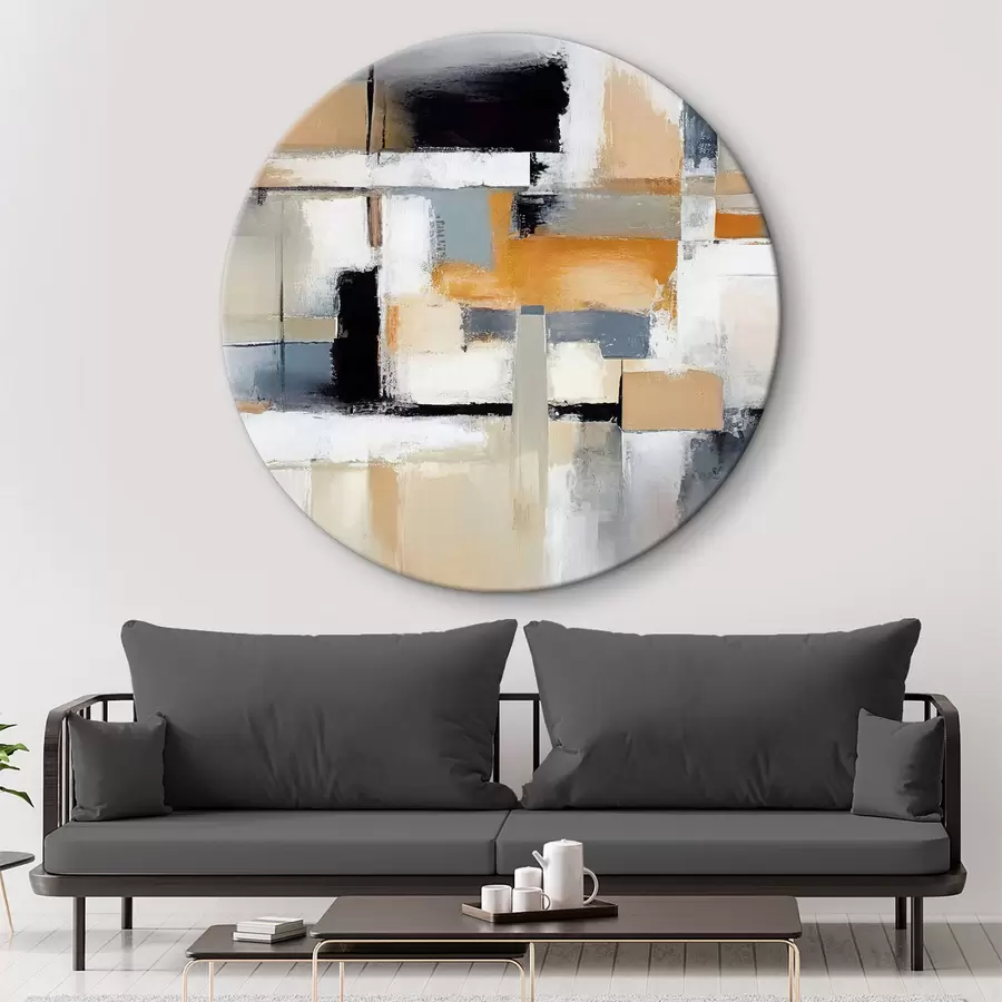 Fototapeedid Beeži-hall abstraktsioon koos oranži ja valge värviga r36624