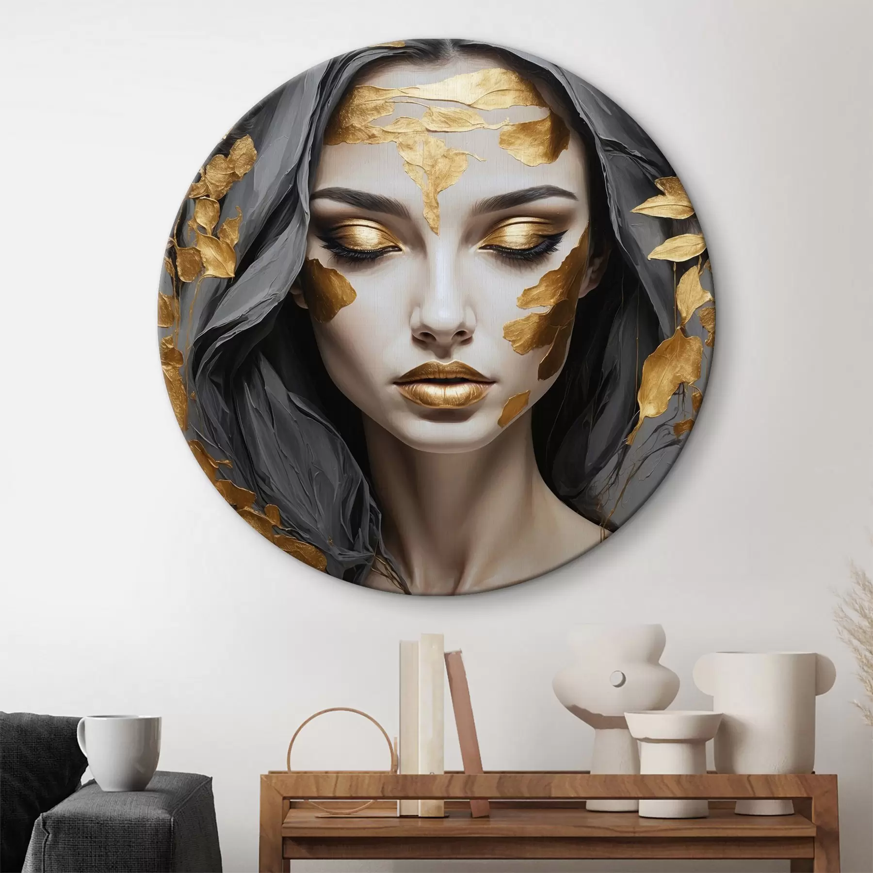 Pilt Ilus naine, kes on värviga kaetud r37326