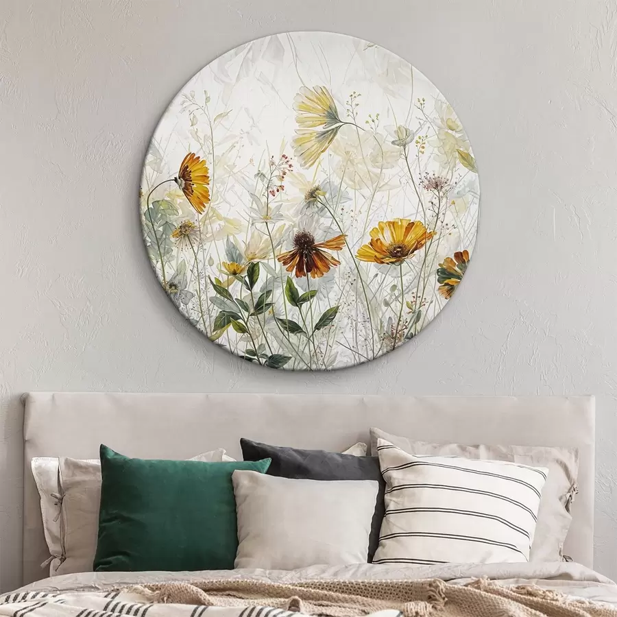 Pilt Õrnad põllulilled valgel taustal õlimaal r38197