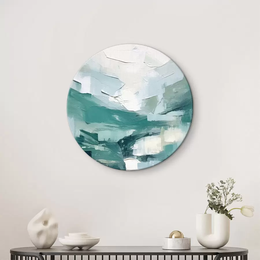 Fototapeedid Sinivalgete suurte löökide abstraktsioon, õlimaali imitatsioon, minimalism r38915