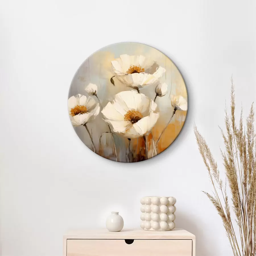 Pilt Valge moonide õlimaal, sinine ja oranž värv r39815