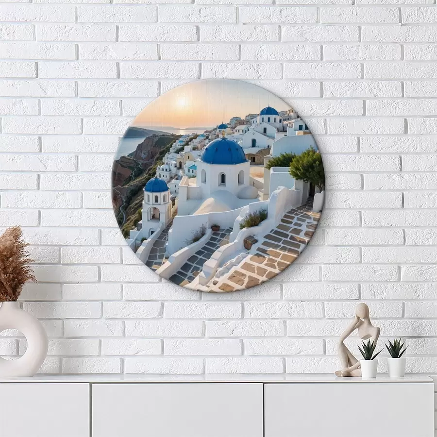 Pilt Santorini saar, Kreeka. Linn on ehitatud mäenõlvale, kust avaneb vaade Egeuse merele r40160