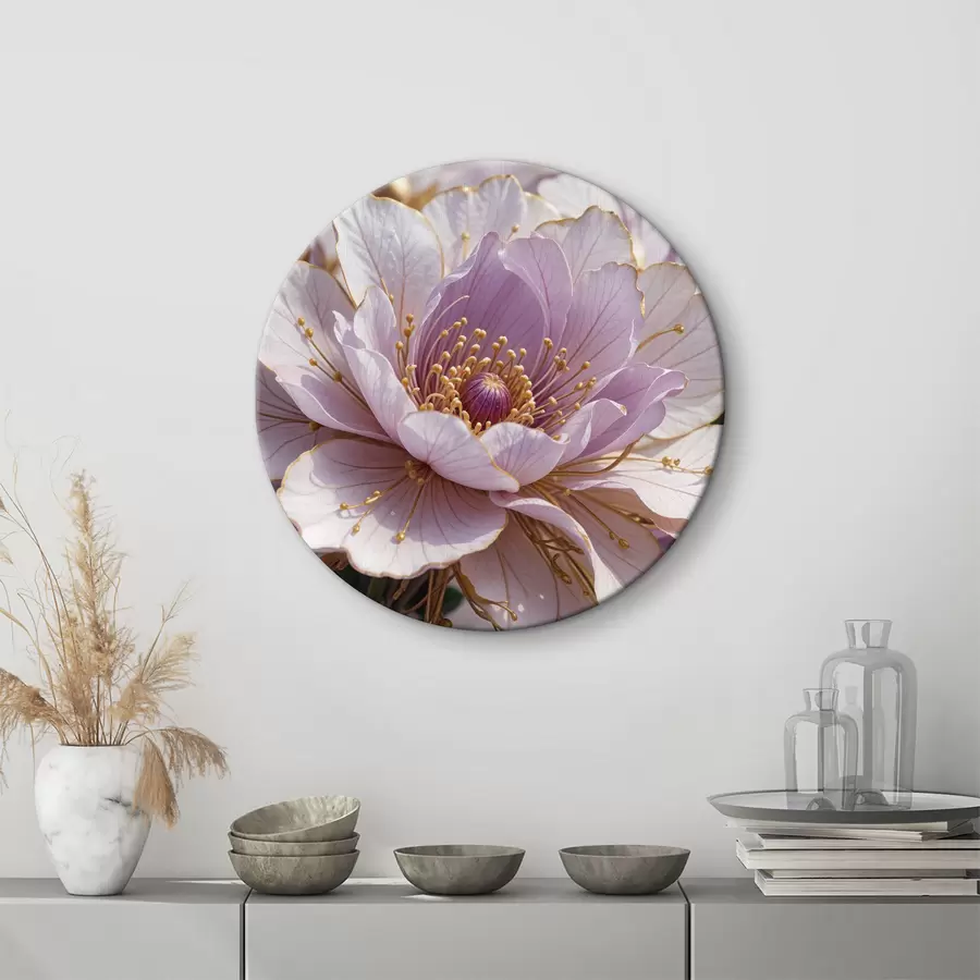 Pilt Lähivõte suurest kahvaturoosast pojengiõiest, millel on õrnad kroonlehed ja erekollane keskosa r40384