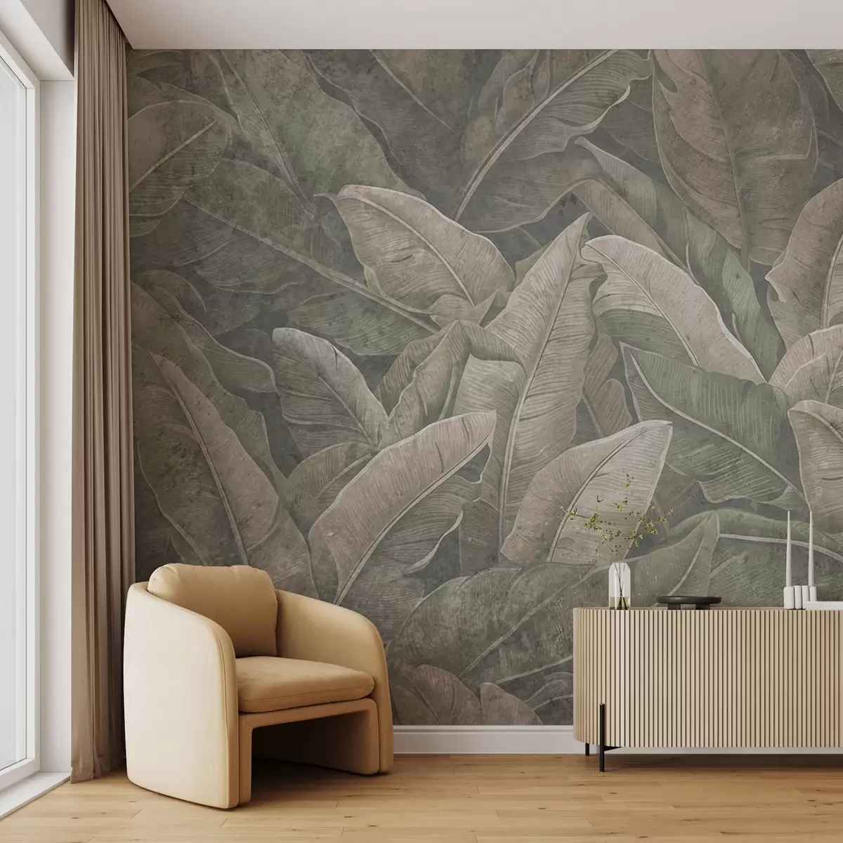 Fototapeedid Vintage banaanilehed w08486