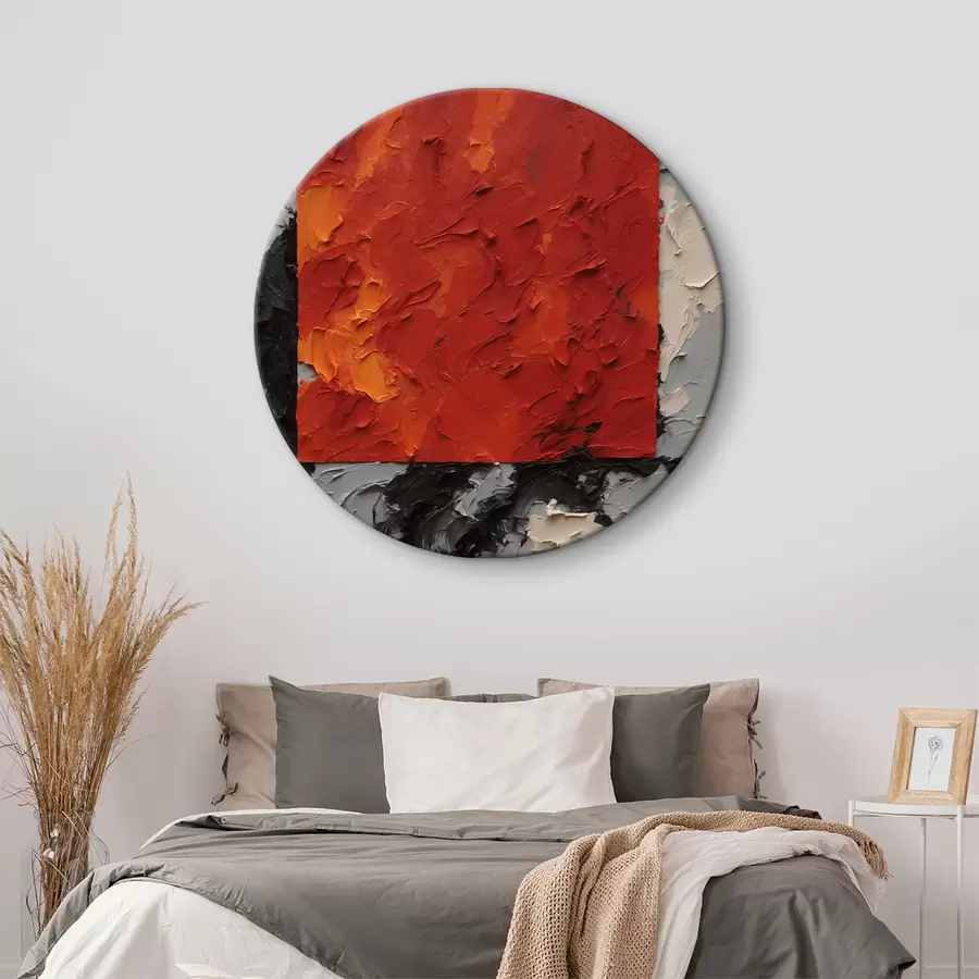 Pilt Abstraktne õlimaal punase ruuduga r37167