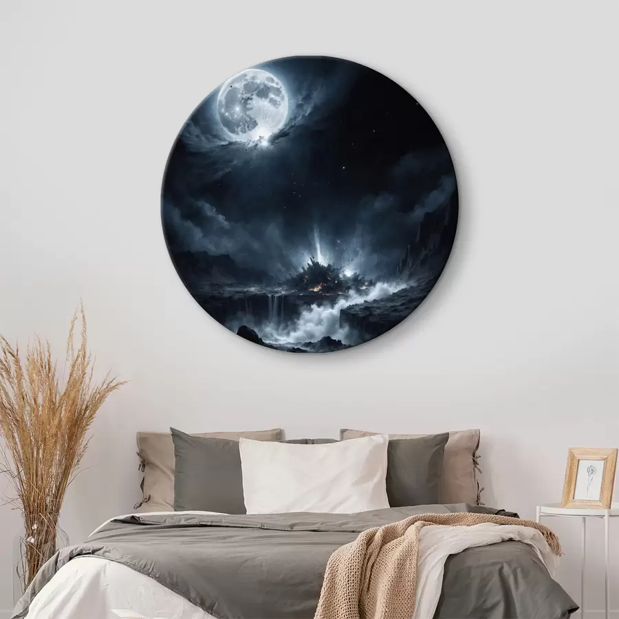 Pilt Fantaasiamaastik öösel täiskuu ajal r38663