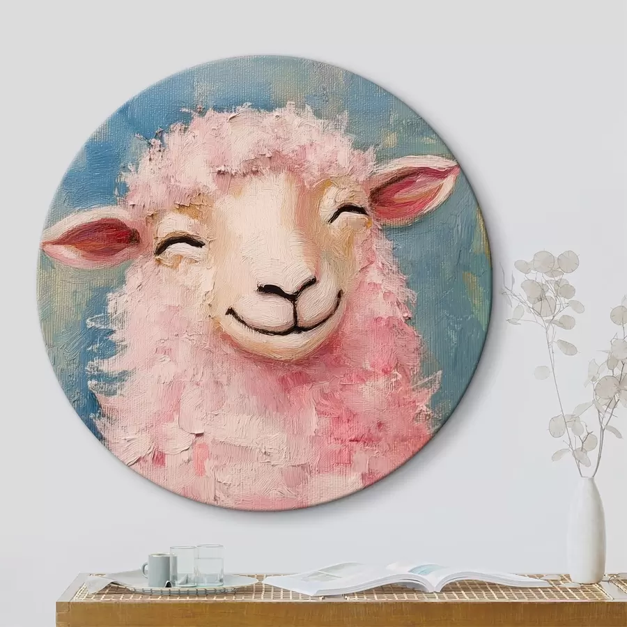 Pilt Rõõmsameelne jäär roosa villaga r39911