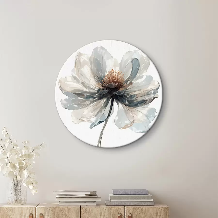 Pilt Läbipaistev sinine lill valgel taustal r40067