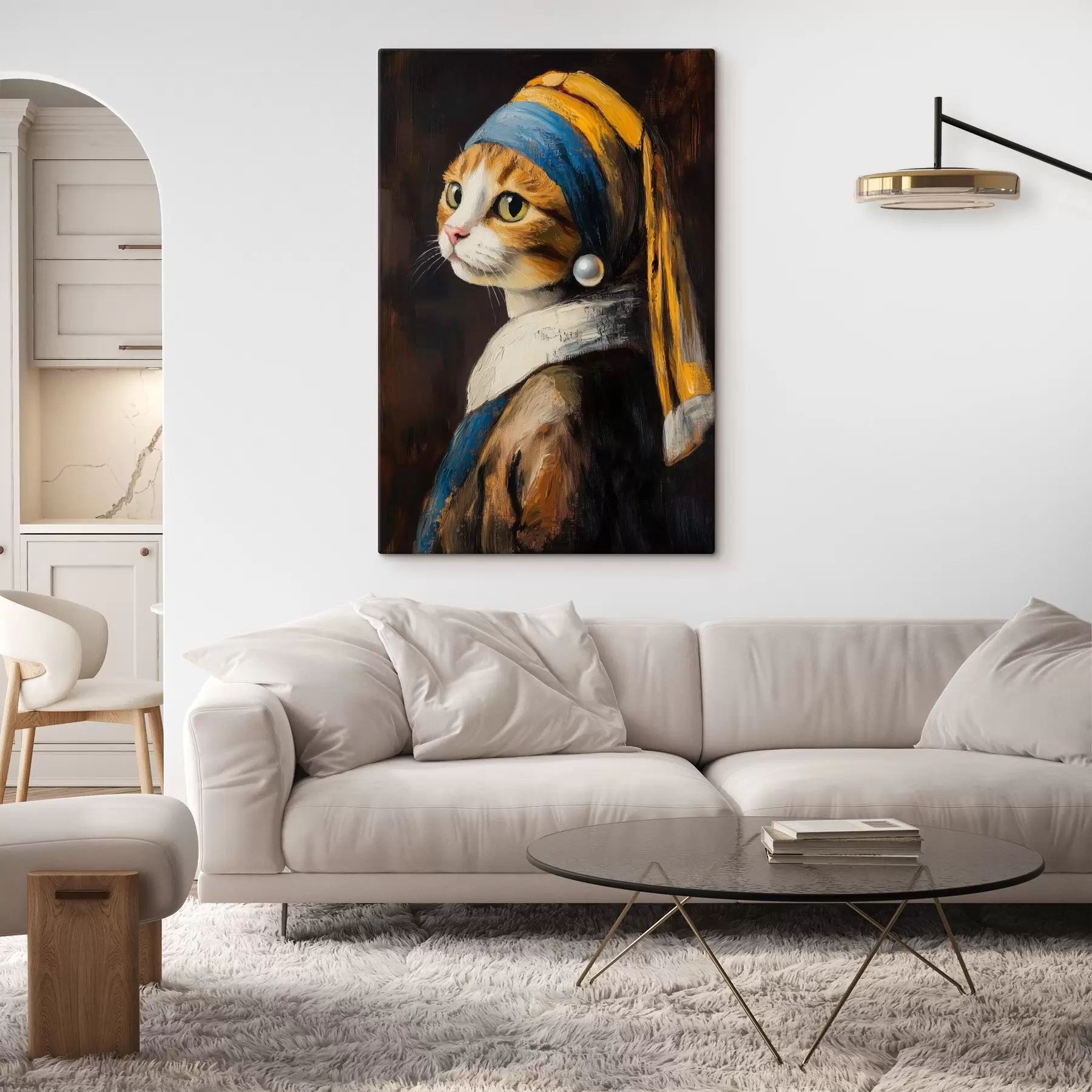 Pilt Kass koos pärlkõrvarõngaga s42107