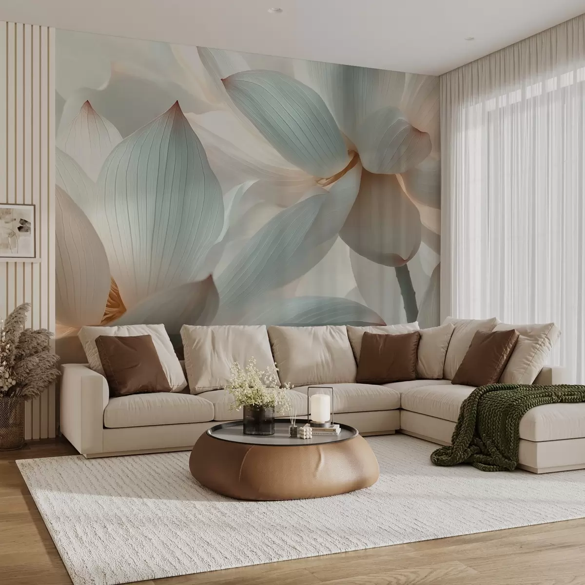 Fototapeedid Elegantne kompositsioon õrnadest lootoslilledest w08491