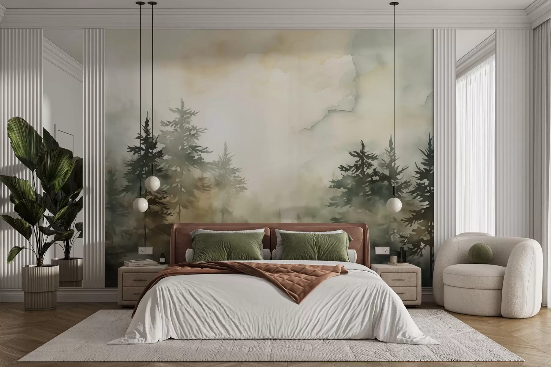 Fototapeedid Metsa imitatsiooni maalimine akvarell w02473