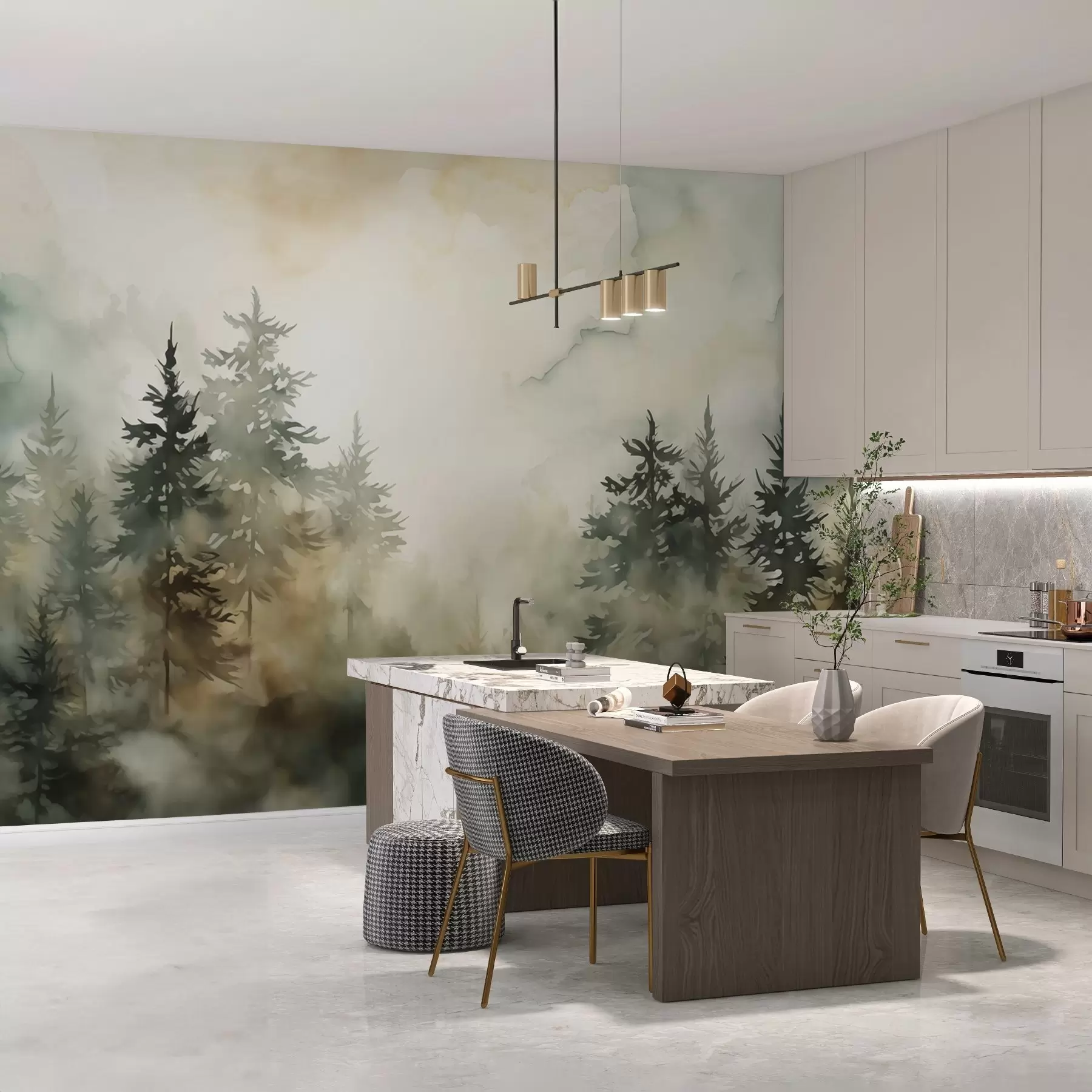 Fototapeedid Metsa imitatsiooni maalimine akvarell w02473