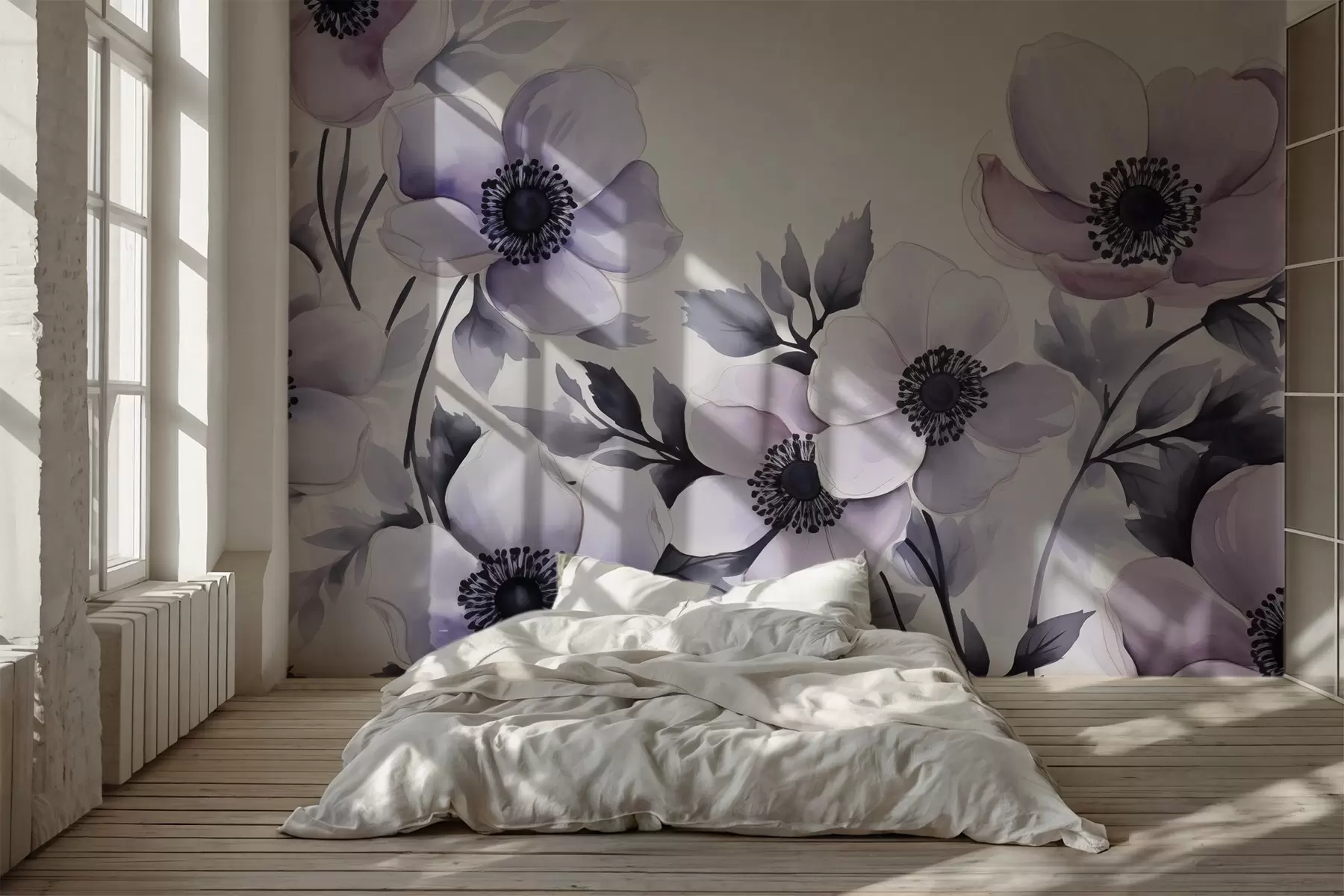 Fototapeedid Lilla lillad lilled imitatsioon akvarellvärvi w02494