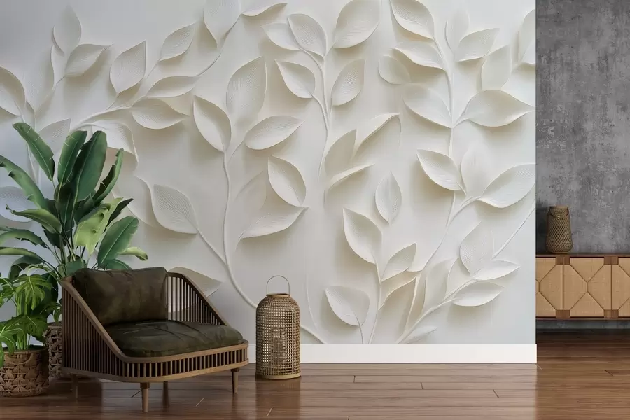 Fototapeedid Mahukad lehtedega oksad w02504