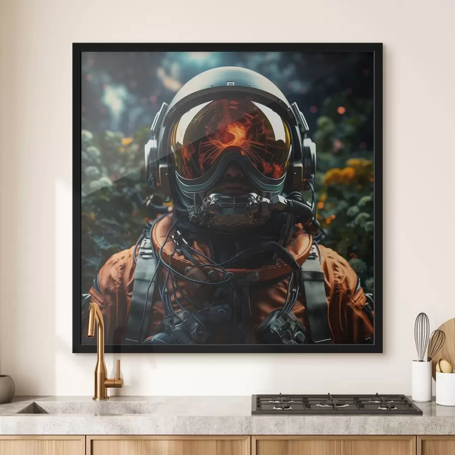 Fototapeedid Isik, kes kannab kosmoseriietust ja kiivrit f37390