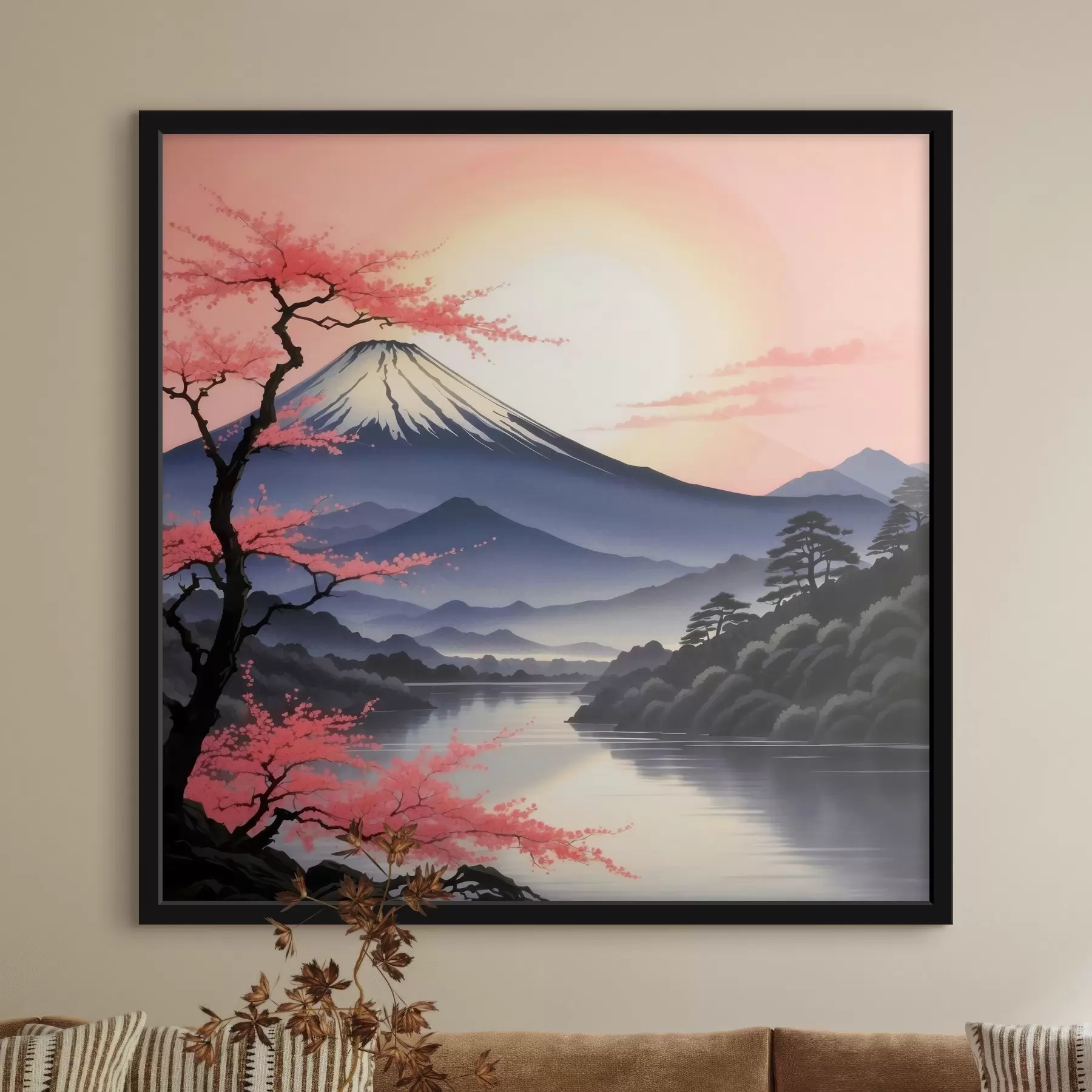 Fototapeedid Mägi koos järve ja puudega f38100