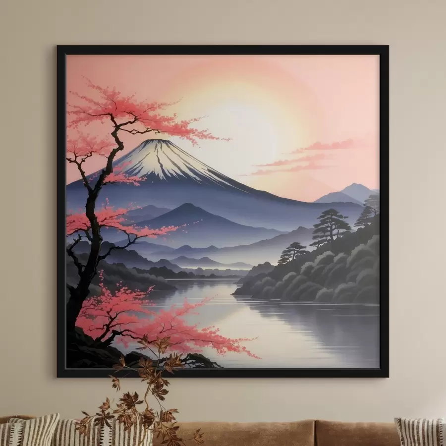 Fototapeedid Mägi koos järve ja puudega f38100