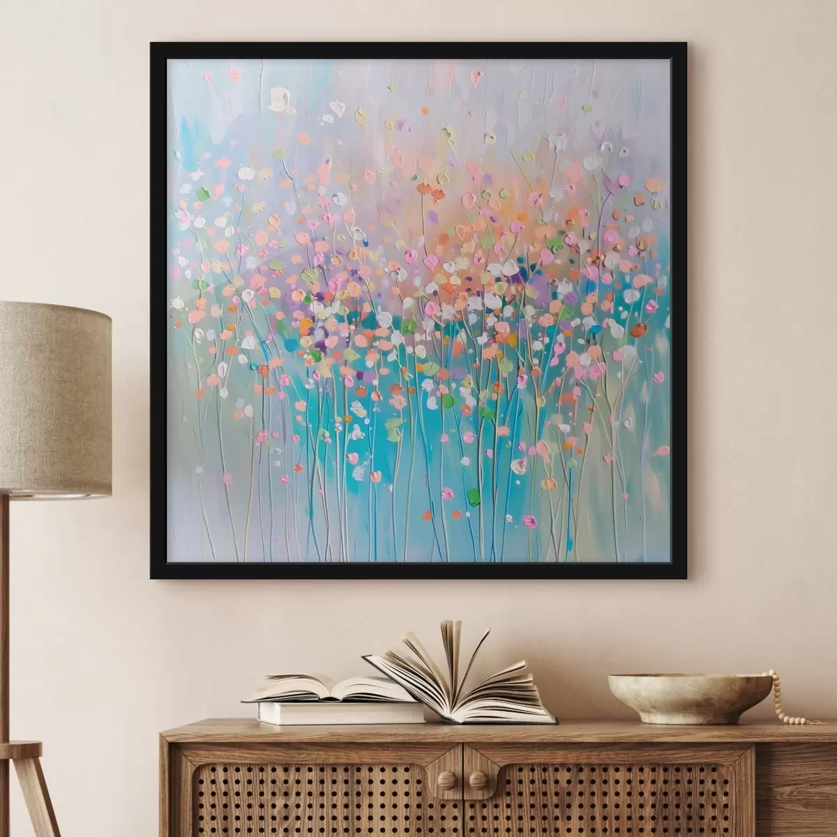 Plakat Värviline kuivlillede trükitud tekstuur f38426