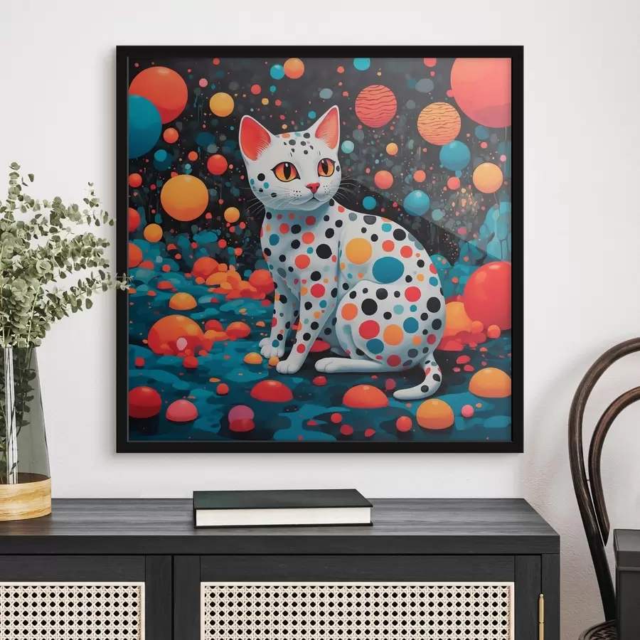 Fototapeedid Ootamatu kass värvilises maailmas f38679