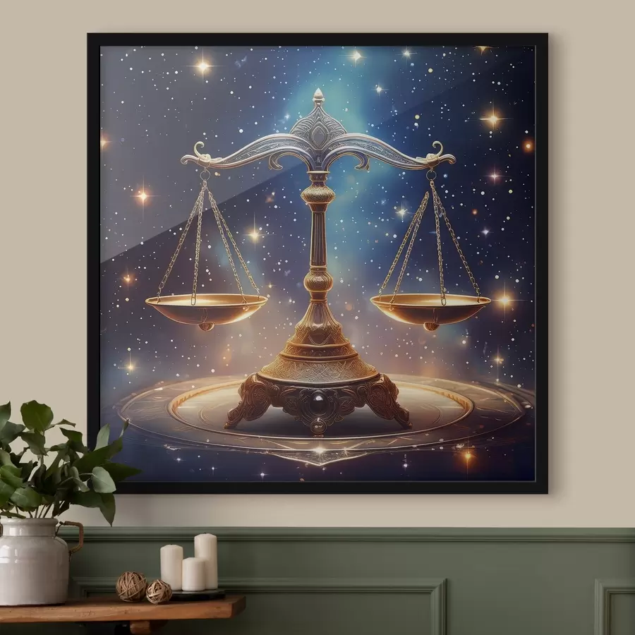 Fototapeedid Taevalikud õigluse kaalud ootavad tasakaalu f39056