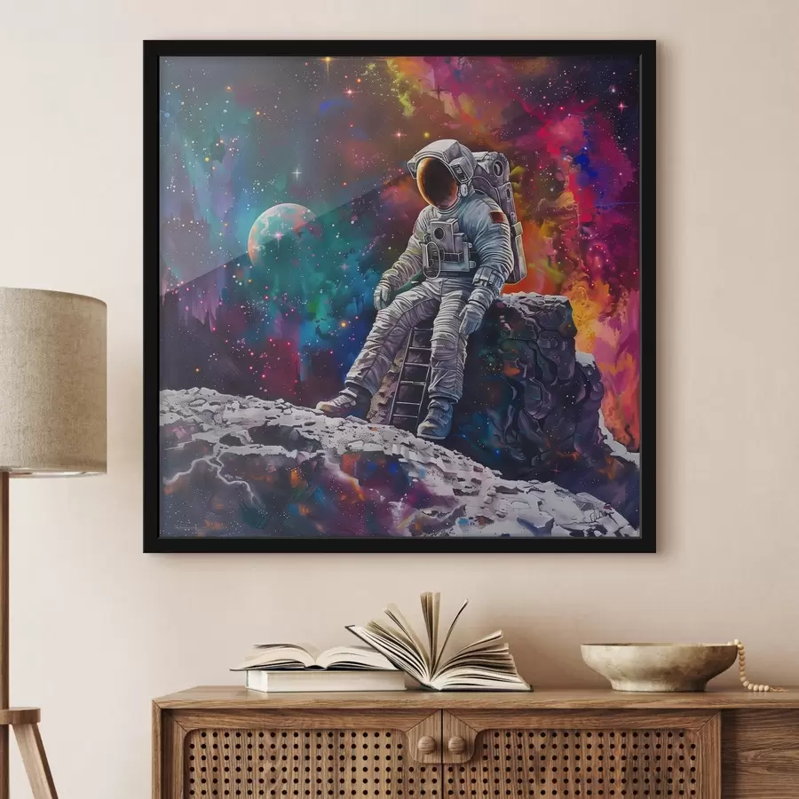 Fototapeedid Astronaut uurib elavat kosmilist maastikku f39076