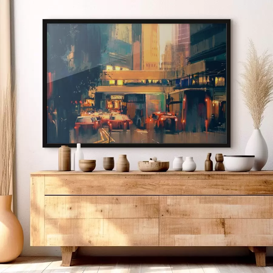 Fototapeedid Autode ja hoonetega tänav f37110