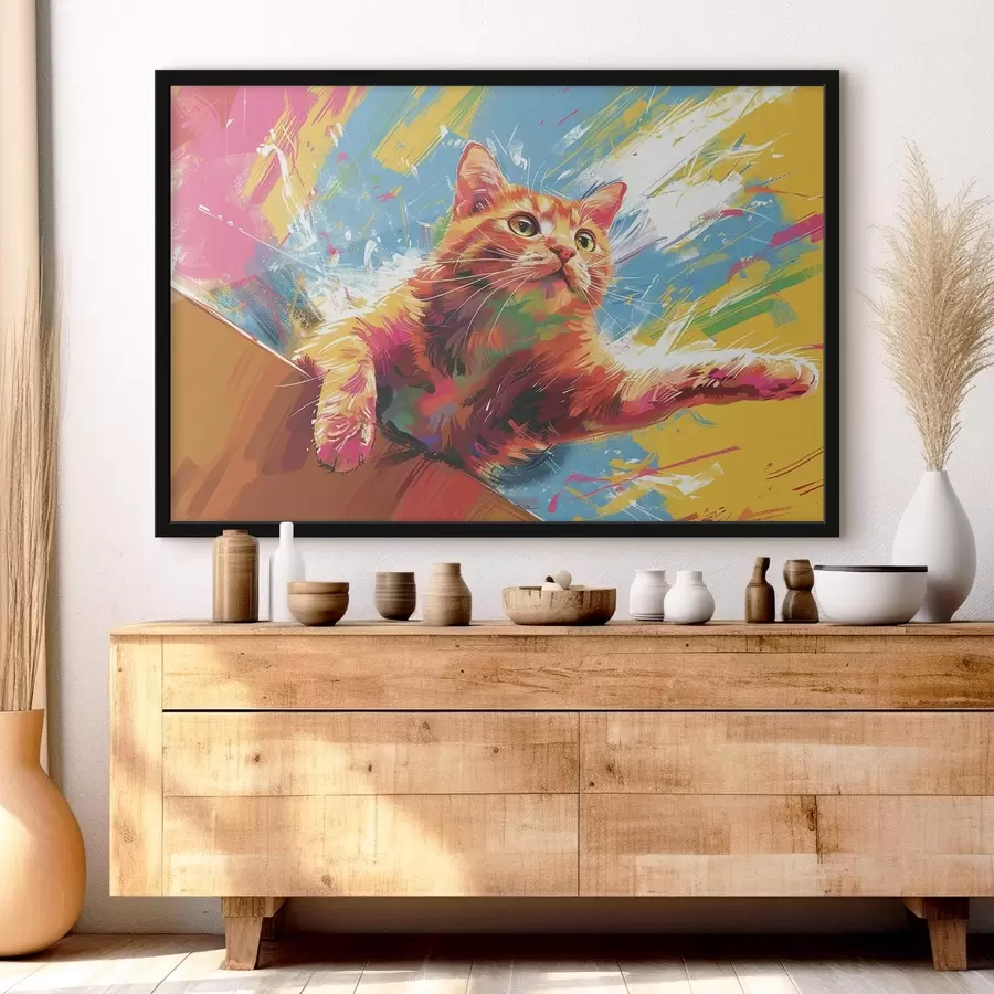 Fototapeedid Kass pistab oma käppa välja f38251