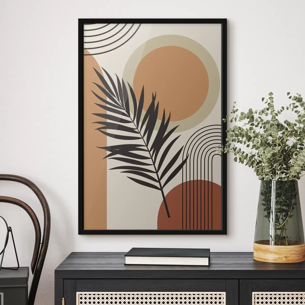 Plakat Palmileht geomeetrilisel taustal f36170