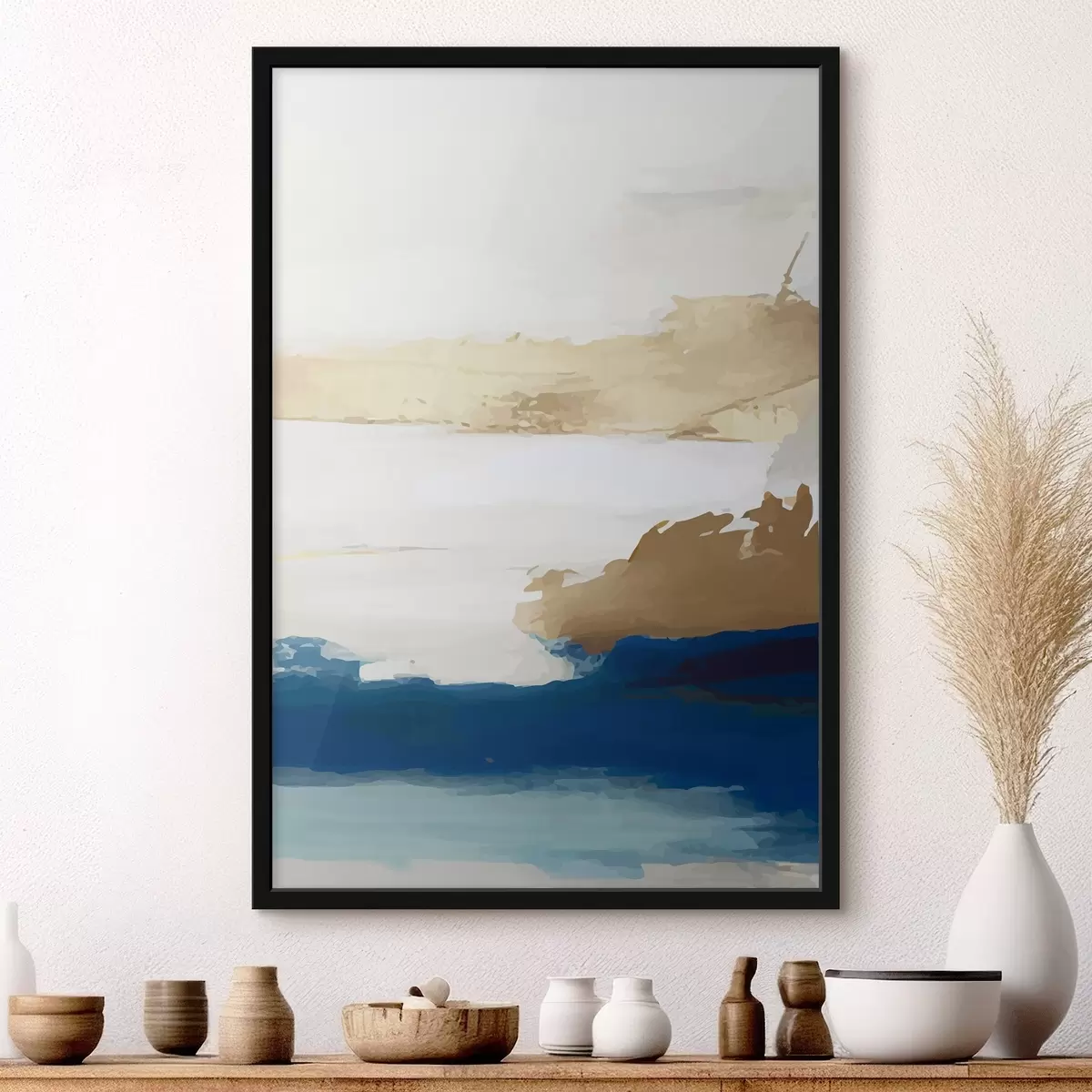 Plakat Kerge abstraktsus siniste aksentidega f36622