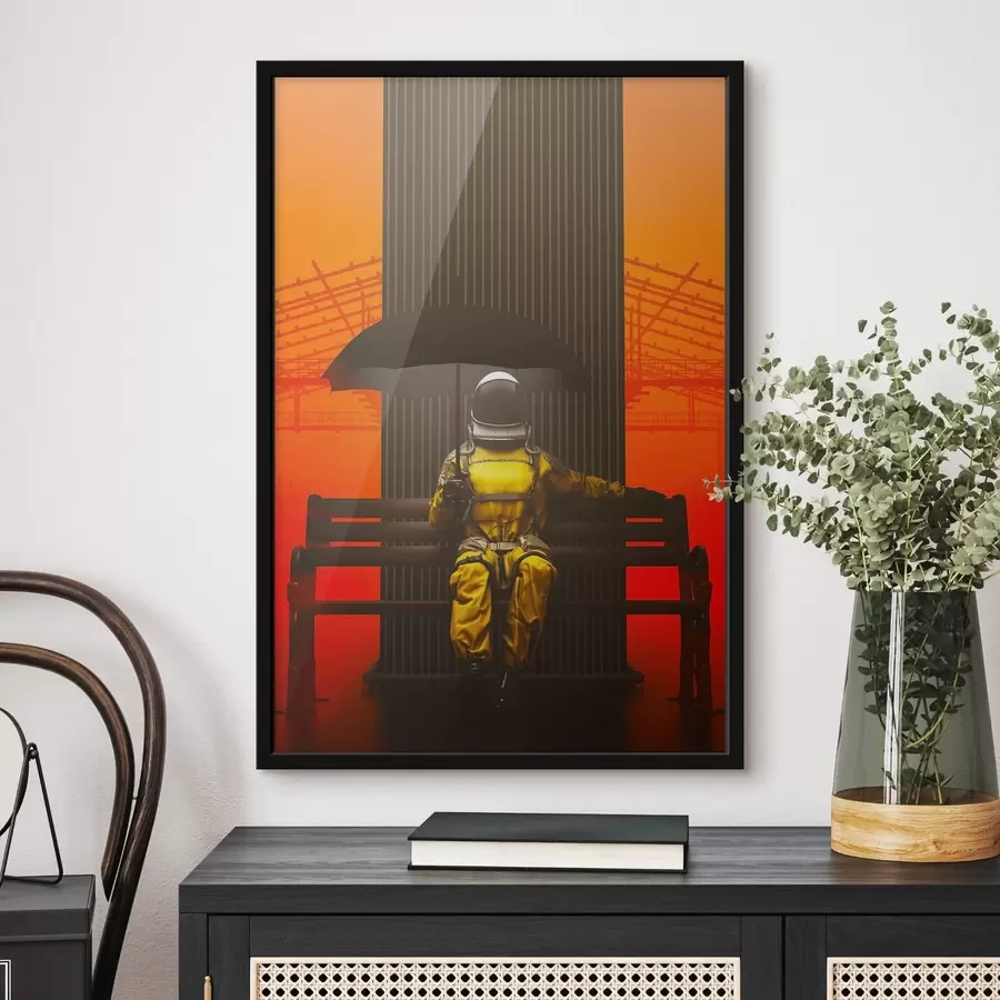 Fototapeedid Sirmiga pingil istuv ülikondlik inimene f36702