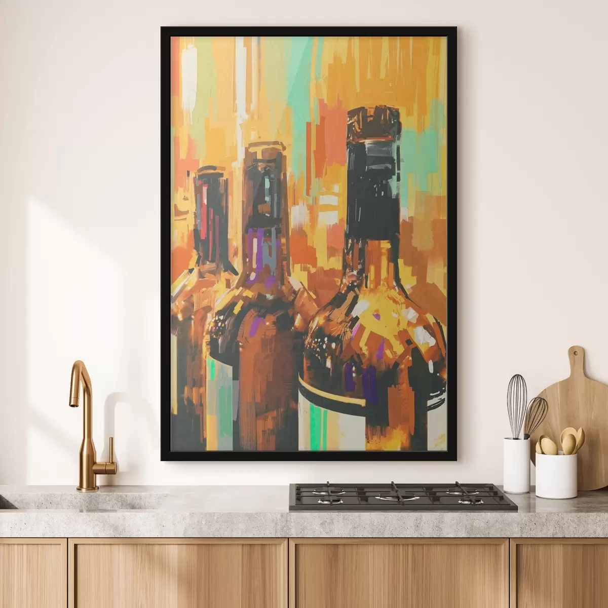 Plakat Pudelite rühm värvilisel taustal f37086